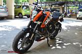 A KTM Duke 200 comes home